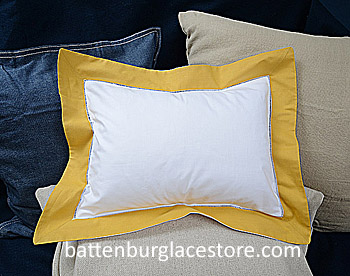 Baby pillow sham. White with Honey Gold color.12x16" pillow - Click Image to Close